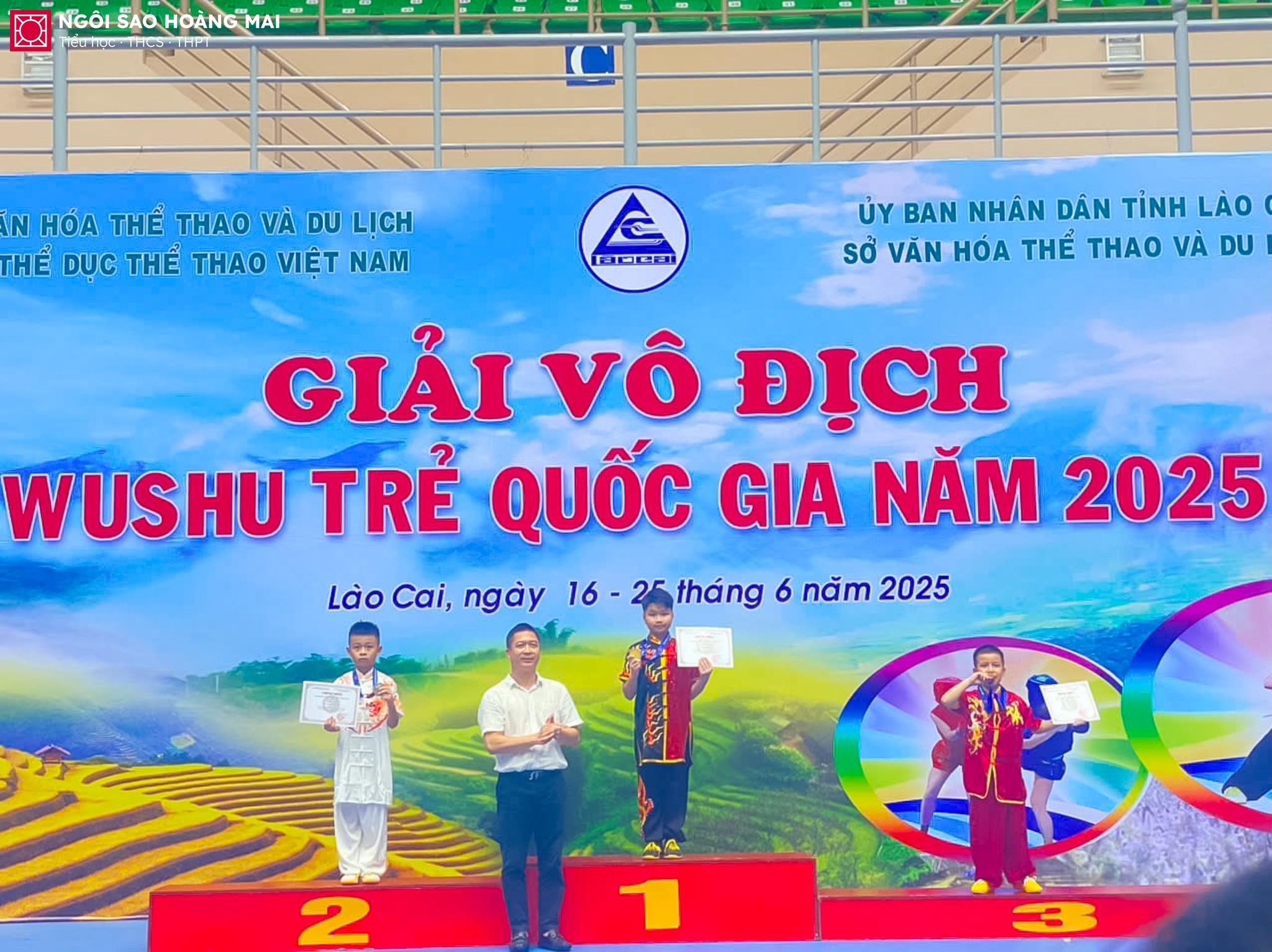 Chúc mừng hai “Võ sĩ nhí” Ngôi sao Hoàng Mai lập thành tích xuất sắc tại các đấu trường vô địch trẻ Quốc gia 2025