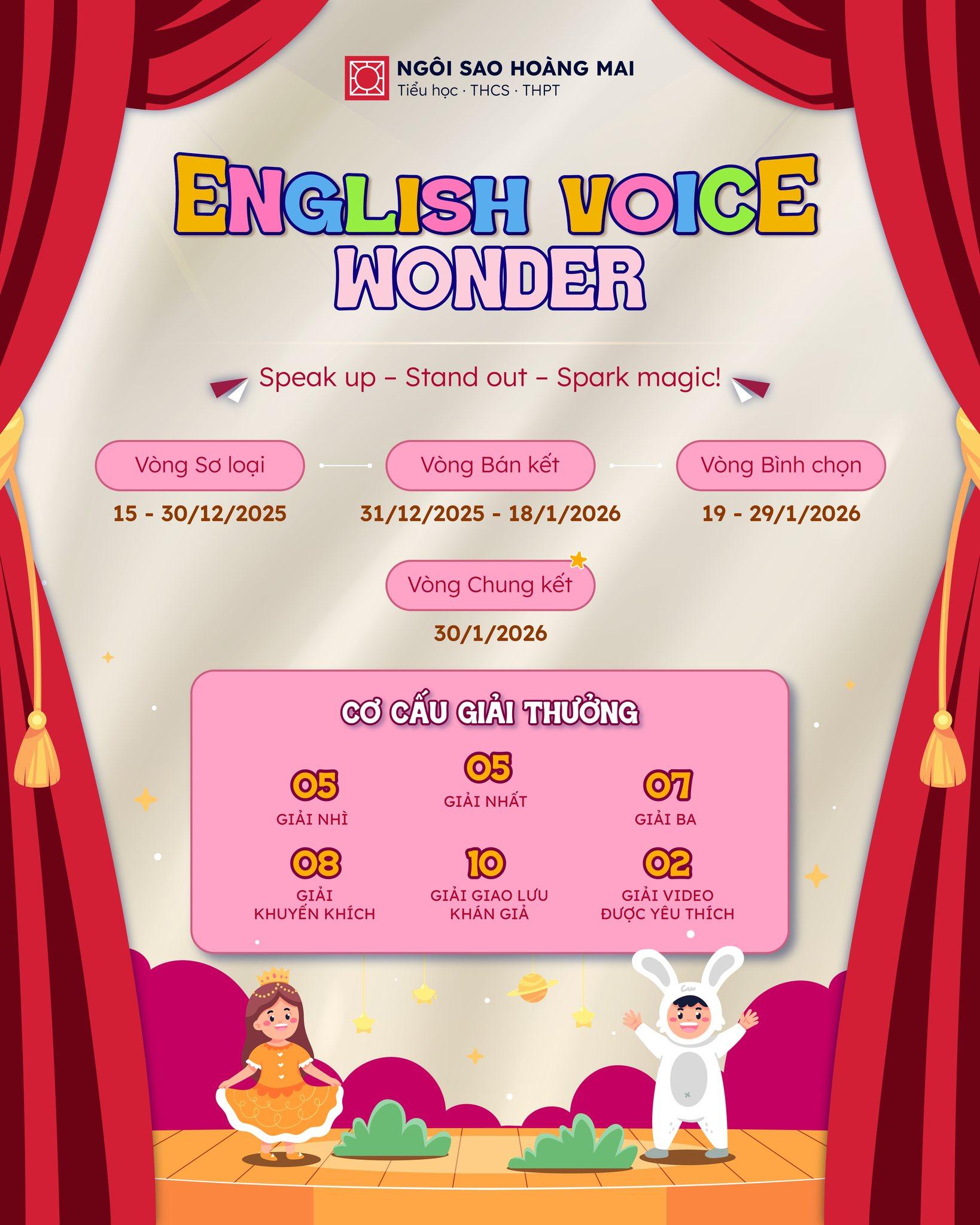 VỪA HỌC – VỪA DIỄN – VỪA CHƠI: ENGLISH VOICE WONDER CHÍNH THỨC KHỞI ĐỘNG