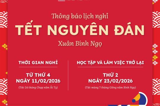 NGÔI SAO HOÀNG MAI THÔNG BÁO LỊCH NGHỈ TẾT NGUYÊN ĐÁN 2026