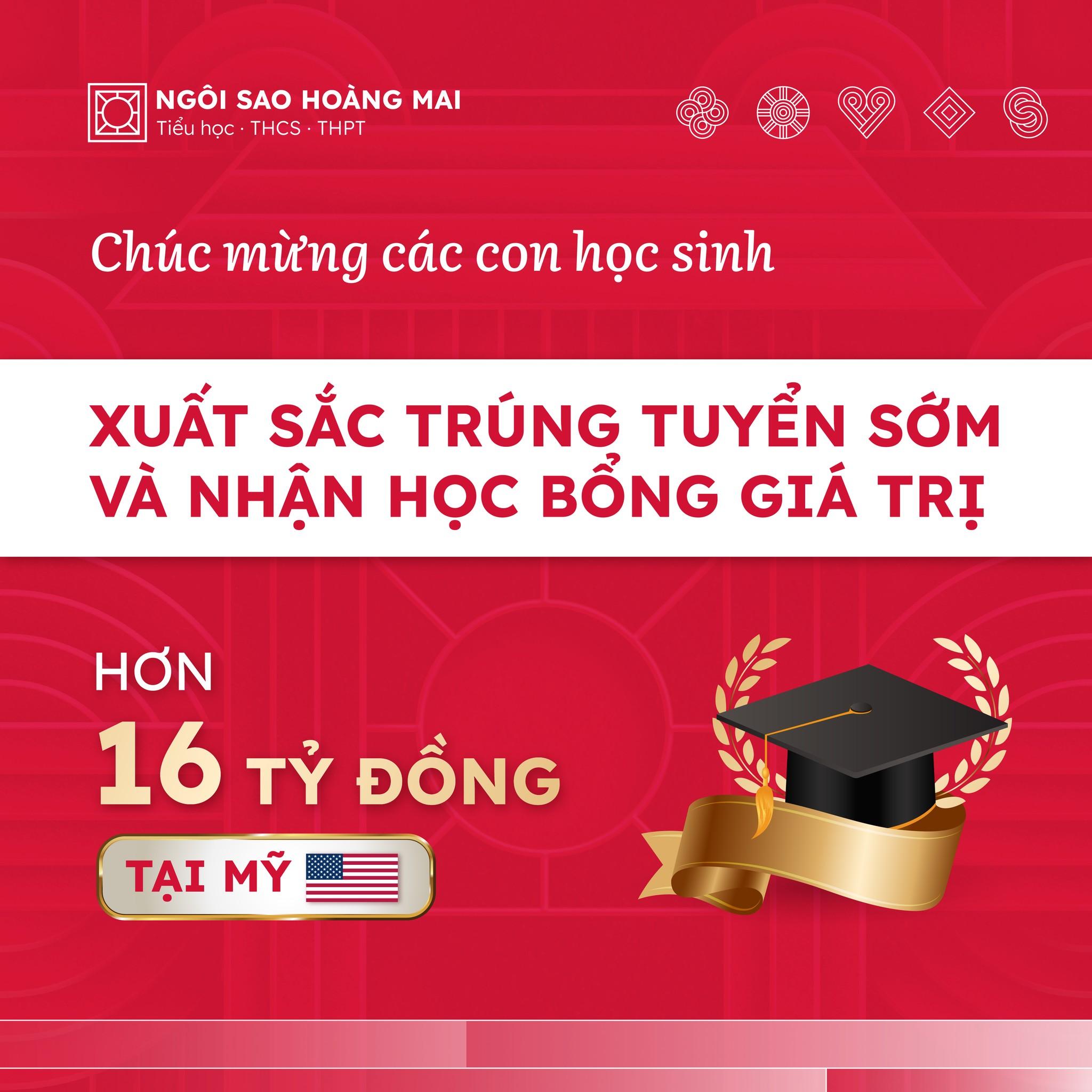 16 TỶ ĐỒNG HỌC BỔNG TỪ CÁC TRƯỜNG ĐẠI HỌC TOP ĐẦU CỦA MỸ DÀNH CHO CÁC HỌC SINH LỚP 12 TRƯỜNG NGÔI SAO HOÀNG MAI