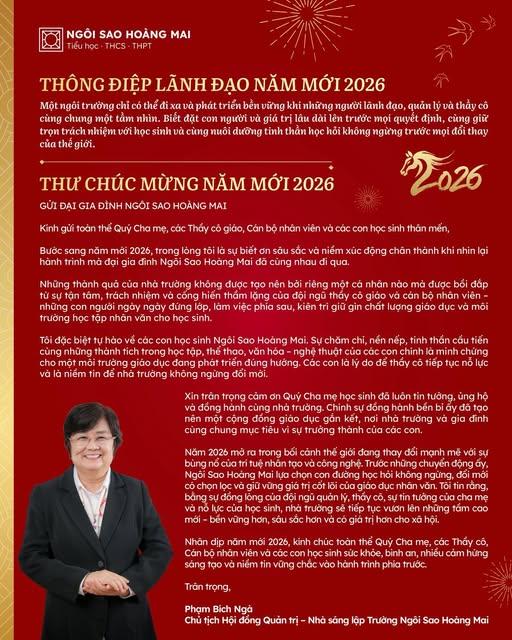 THƯ CHÚC MỪNG NĂM MỚI 2026