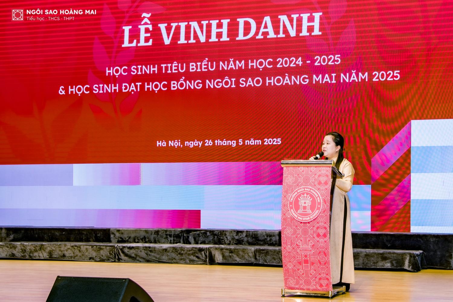 BÀI PHÁT BIỂU CỦA GIÁM ĐỐC ĐIỀU HÀNH NGUYỄN THỊ VÂN TRANG TẠI LỄ VINH DANH HỌC SINH TIÊU BIỂU & TRAO HỌC BỔNG NSHM 2025