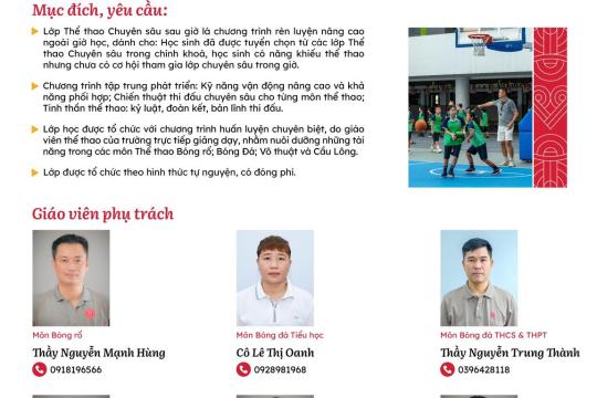 THÔNG BÁO: TRIỂN KHAI CÁC LỚP THỂ THAO CHUYÊN SÂU SAU GIỜ TẠI NGÔI SAO HOÀNG MAI ⚽