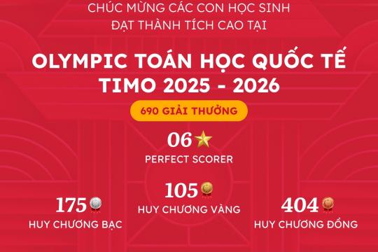 6 HOMER ĐẠT ĐIỂM TUYỆT ĐỐI CÙNG 684 HUY CHƯƠNG TẠI OLYMPIC TOÁN HỌC QUỐC TẾ TIMO 2025–2026 – VÒNG QUỐC GIA