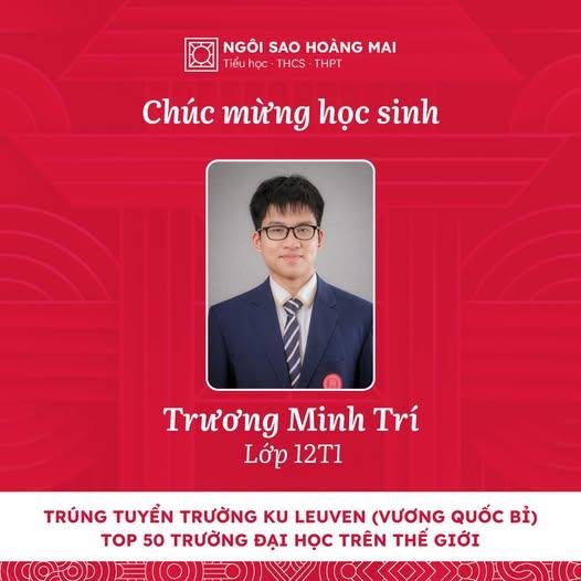 CHÚC MỪNG TRƯƠNG MINH TRÍ — TRÚNG TUYỂN ĐẠI HỌC KU LEUVEN (VƯƠNG QUỐC BỈ)