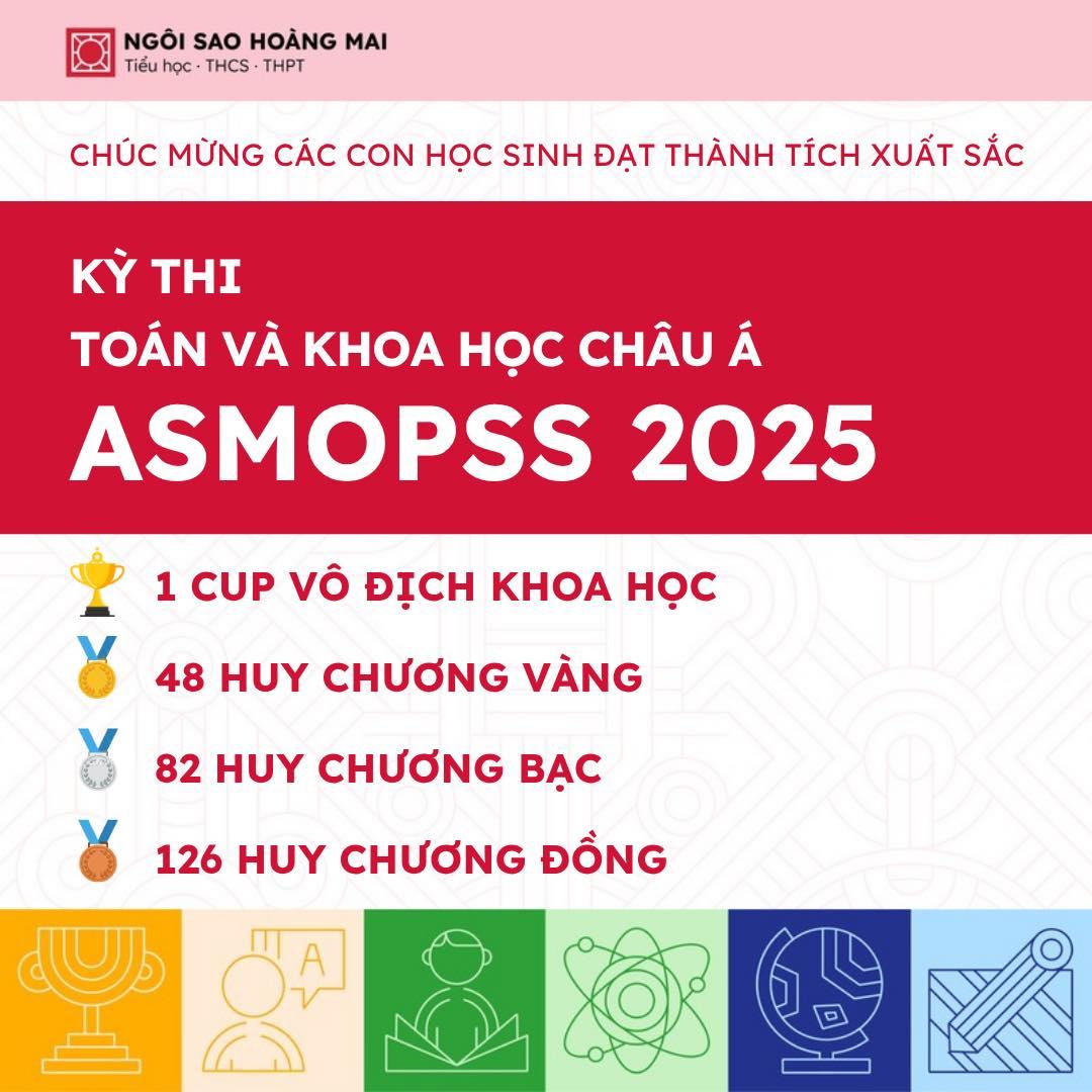 01 CUP VÔ ĐỊCH, 48 HUY CHƯƠNG VÀNG VÀ 207 HUY CHƯƠNG CÁC LOẠI  TẠI ĐẤU TRƯỜNG ASMOPSS  2025