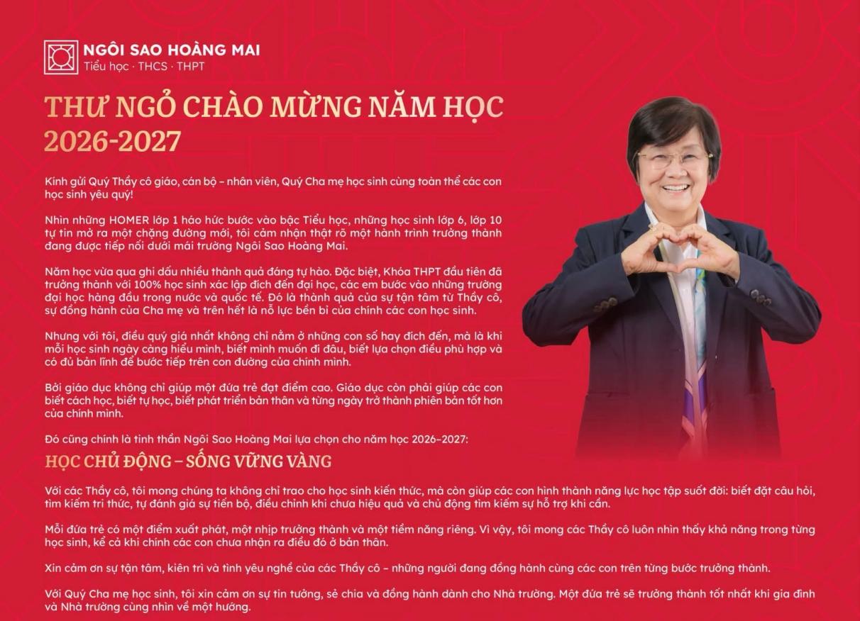 THƯ NGỎ NĂM HỌC 2026–2027 | NHÀ GIÁO PHẠM BÍCH NGÀ GỬI TRỌN NIỀM TIN TRÊN HÀNH TRÌNH TRƯỞNG THÀNH CỦA MỖI HOMER