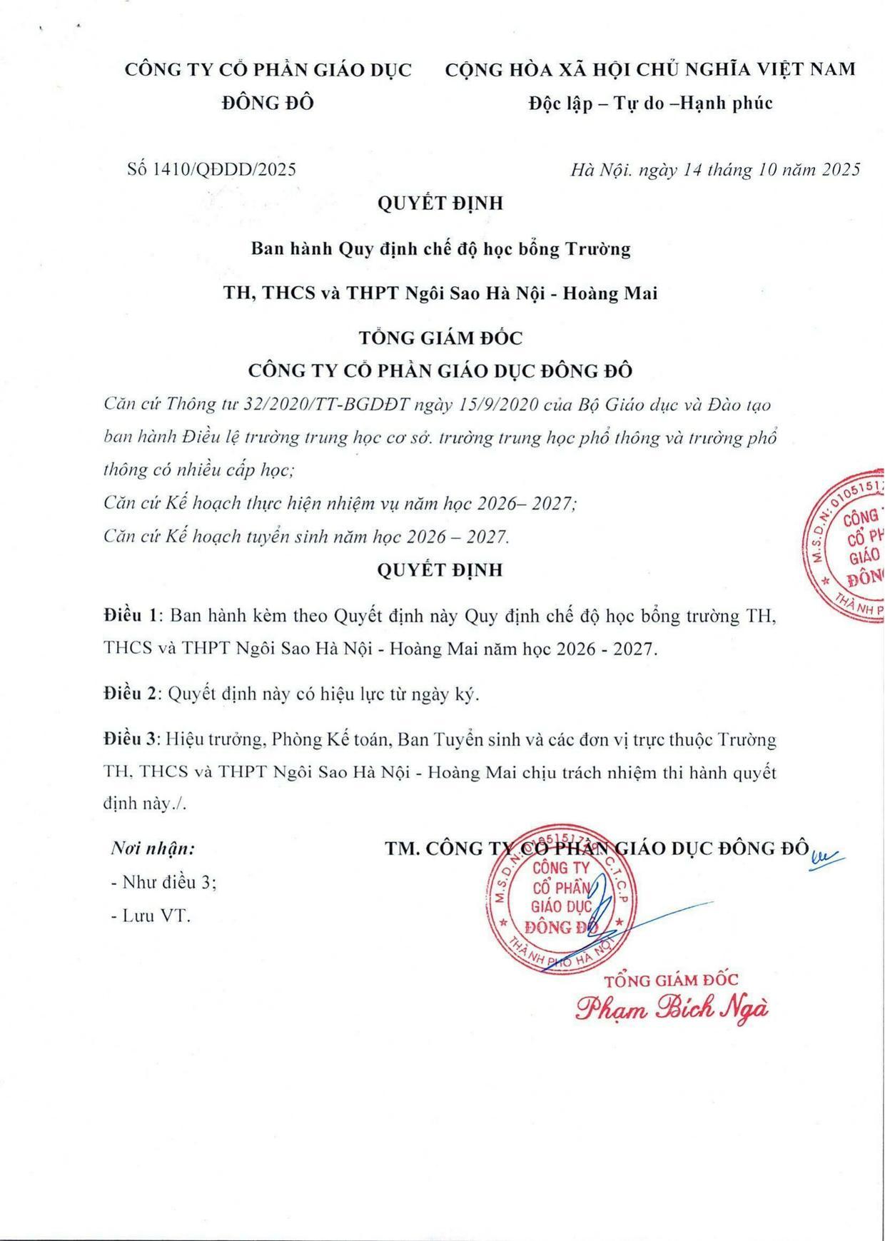 Quyết định số 1410/QĐDD/2025 - trang 1