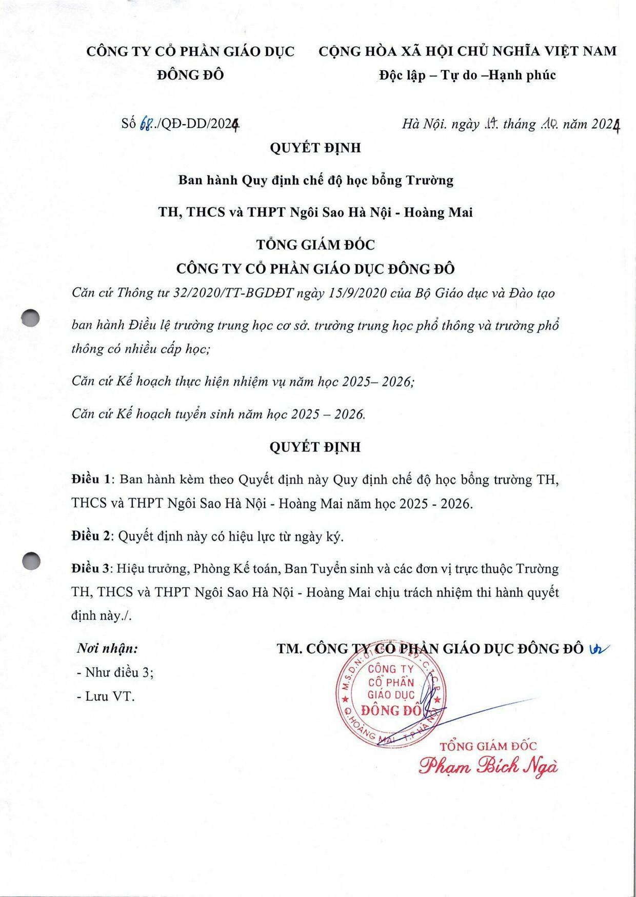 Quyết định số 68/QĐ-DD/2024 - trang 1