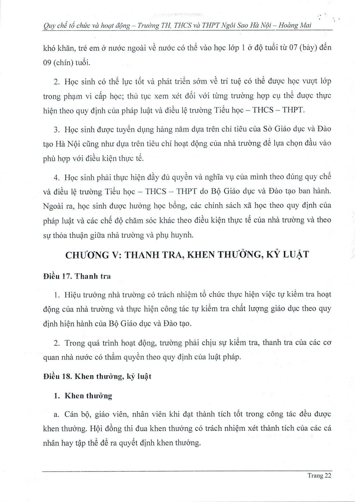 Quy chế tổ chức và hoạt động - trang 21