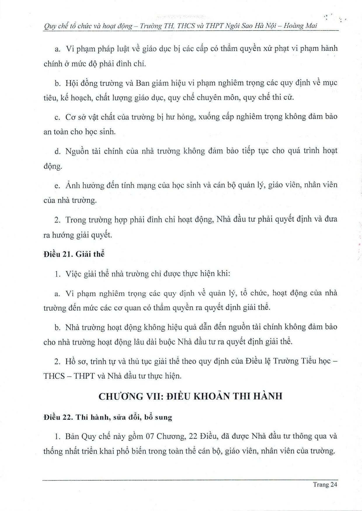 Quy chế tổ chức và hoạt động - trang 23