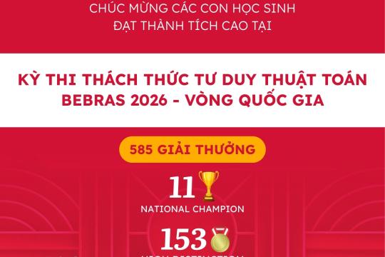 11 CHỨC VÔ ĐỊCH QUỐC GIA CÙNG HƠN 560 GIẢI THƯỞNG XUẤT SẮC TẠI KÌ THI THÁCH THỨC TƯ DUY THUẬT TOÁN BEBRAS 2025