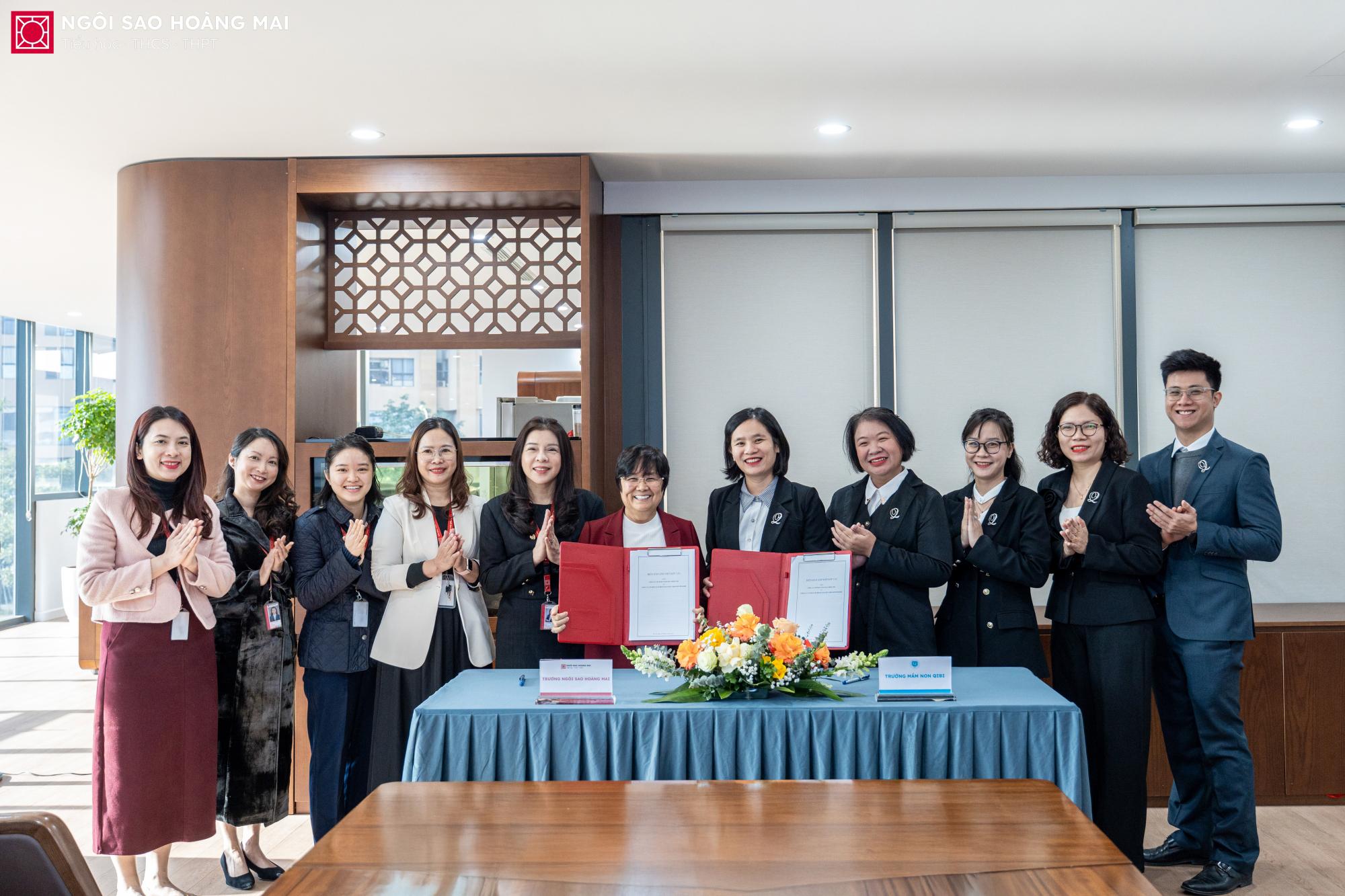 NGÔI SAO HOÀNG MAI KÝ KẾT HỢP TÁC CÙNG HỆ THỐNG MẦM NON QIBI MONTESSORI
