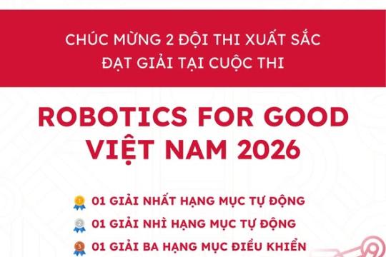 01 GIẢI NHẤT, 01 GIẢI NHÌ, 01 GIẢI BA – HỌC SINH NGÔI SAO HOÀNG MAI TỎA SÁNG TẠI ROBOTICS FOR GOOD HÀ NỘI 2026